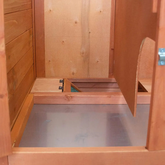 Rabbit Hutch with Run | Elevated Outdoor Bunny House with Ramp & Peak-Hinged Roof