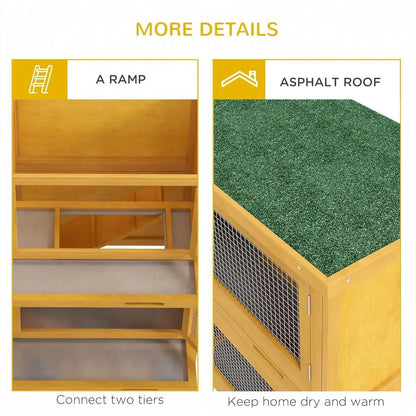 Outdoor Rabbit Habitat | Removable Tray & Weatherproof Roof for Indoor/Outdoor Use
