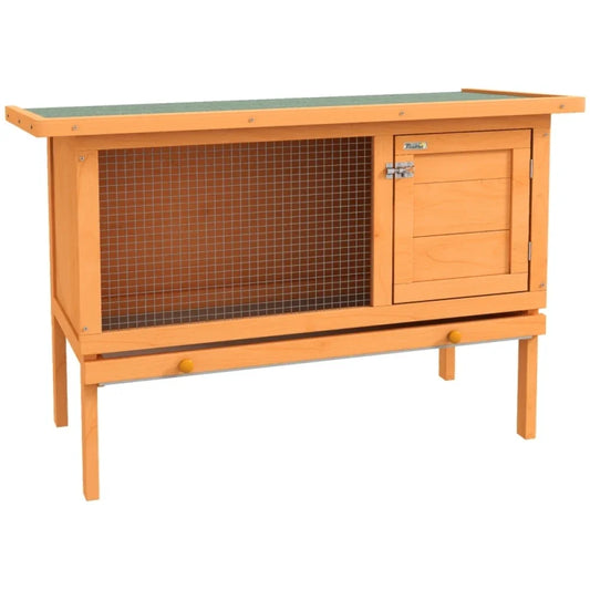 Outdoor Rabbit Hutch | Durable Fir Wood Bunny Cage Shelter – Easy to Clean & Well Ventilated
