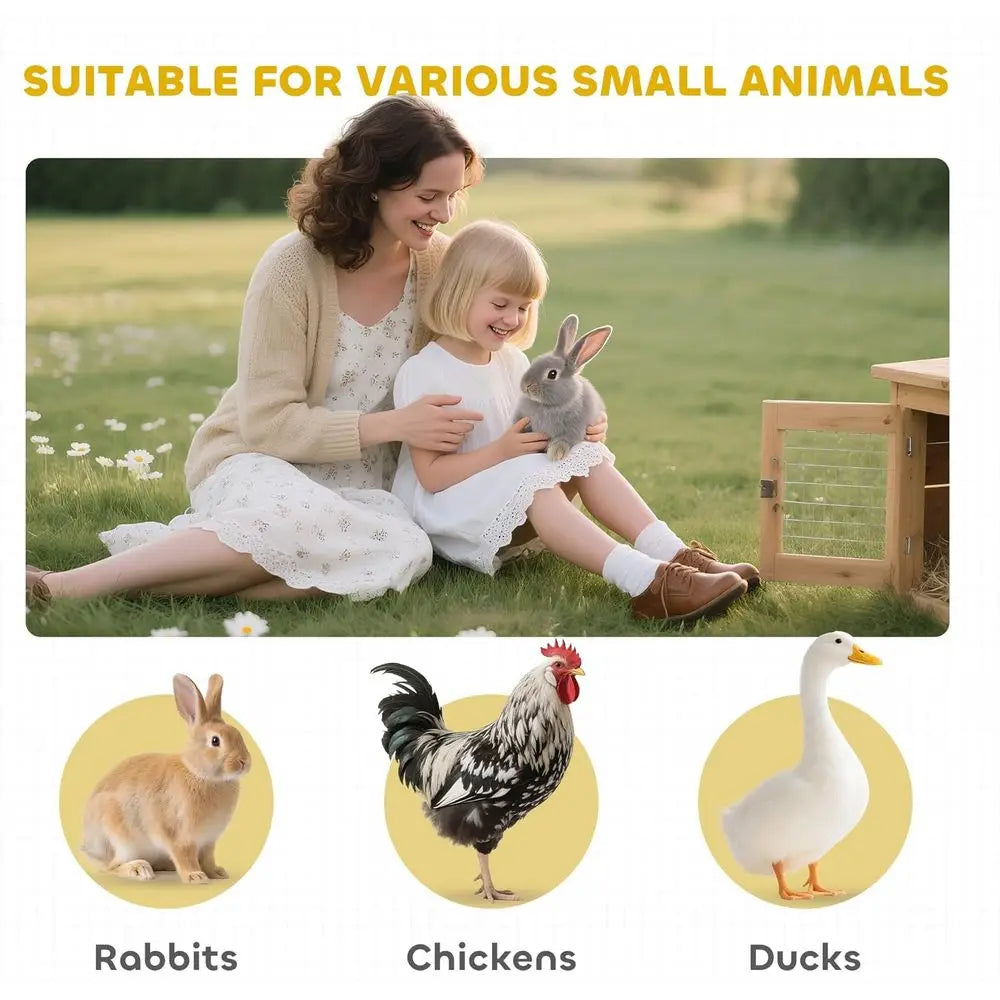 Outdoor Rabbit Habitat | Removable Tray & Weatherproof Roof for Indoor/Outdoor Use