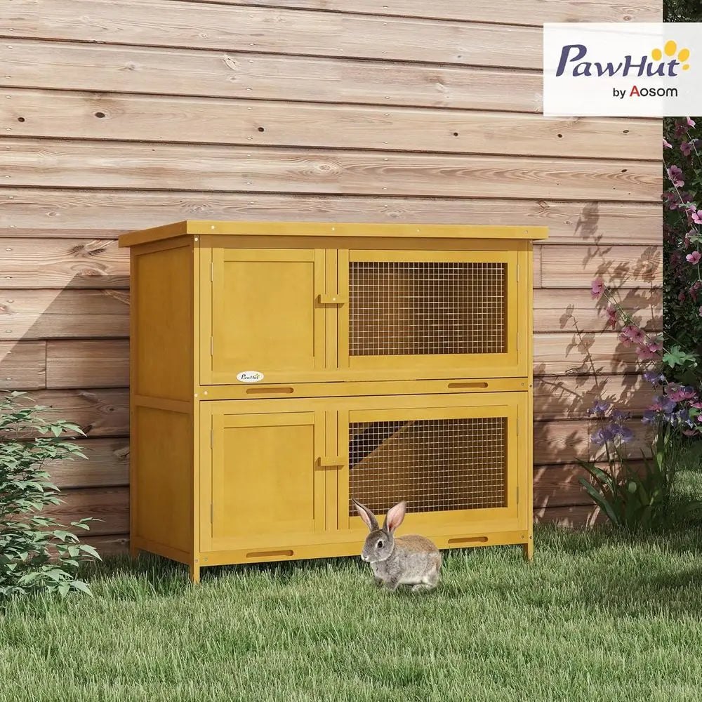 Outdoor Rabbit Habitat | Removable Tray & Weatherproof Roof for Indoor/Outdoor Use