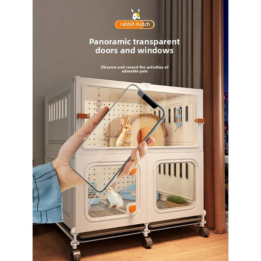 Double Layer Rabbit Cage | Large Luxury Bunny Villa with Toilet