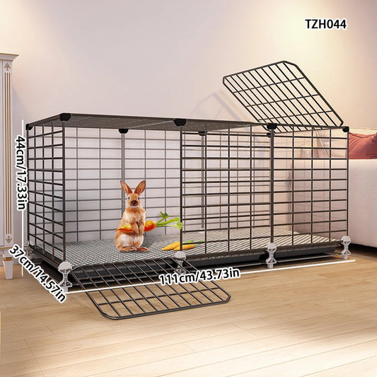 Large Double-Layer Indoor Rabbit Cage | Automatic Feces Cleaning Two-Story Platform House
