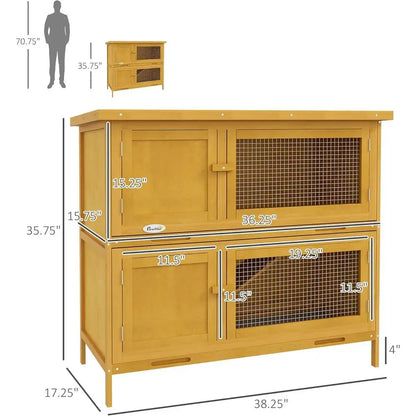 Outdoor Rabbit Habitat | Removable Tray & Weatherproof Roof for Indoor/Outdoor Use