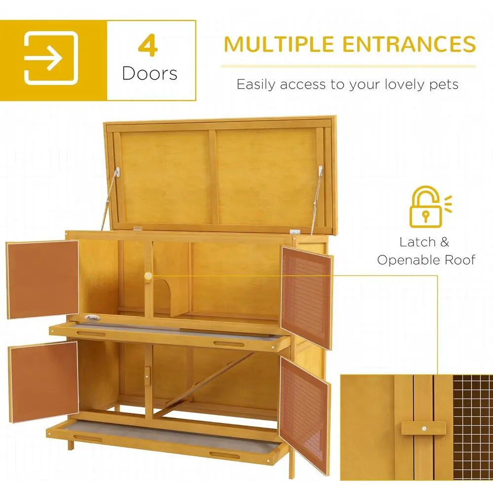 Outdoor Rabbit Habitat | Removable Tray & Weatherproof Roof for Indoor/Outdoor Use
