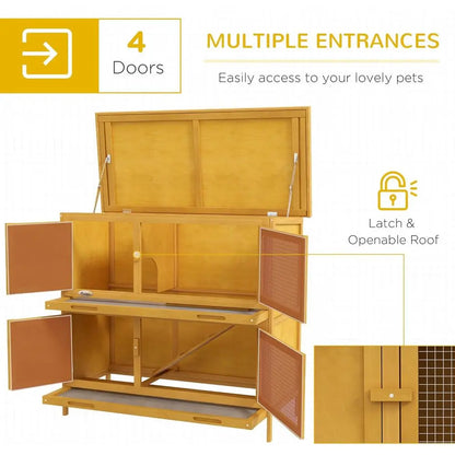 Outdoor Rabbit Habitat | Removable Tray & Weatherproof Roof for Indoor/Outdoor Use