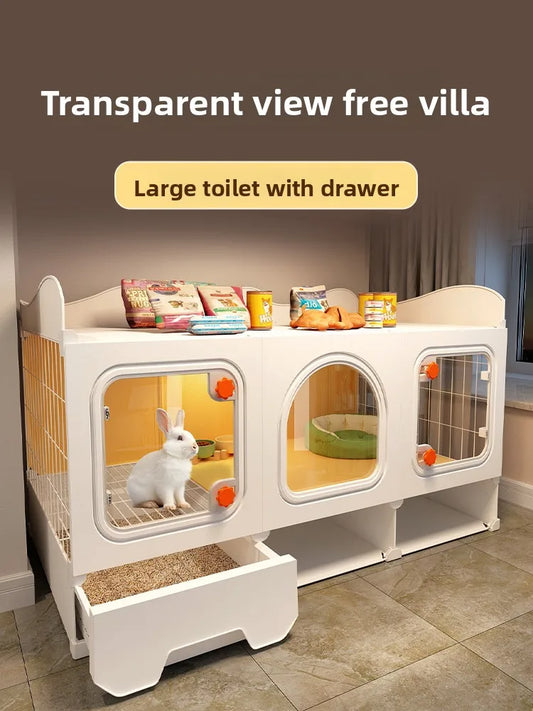 Large Luxury Rabbit Cage with Toilet | Bunny Villa Pet House