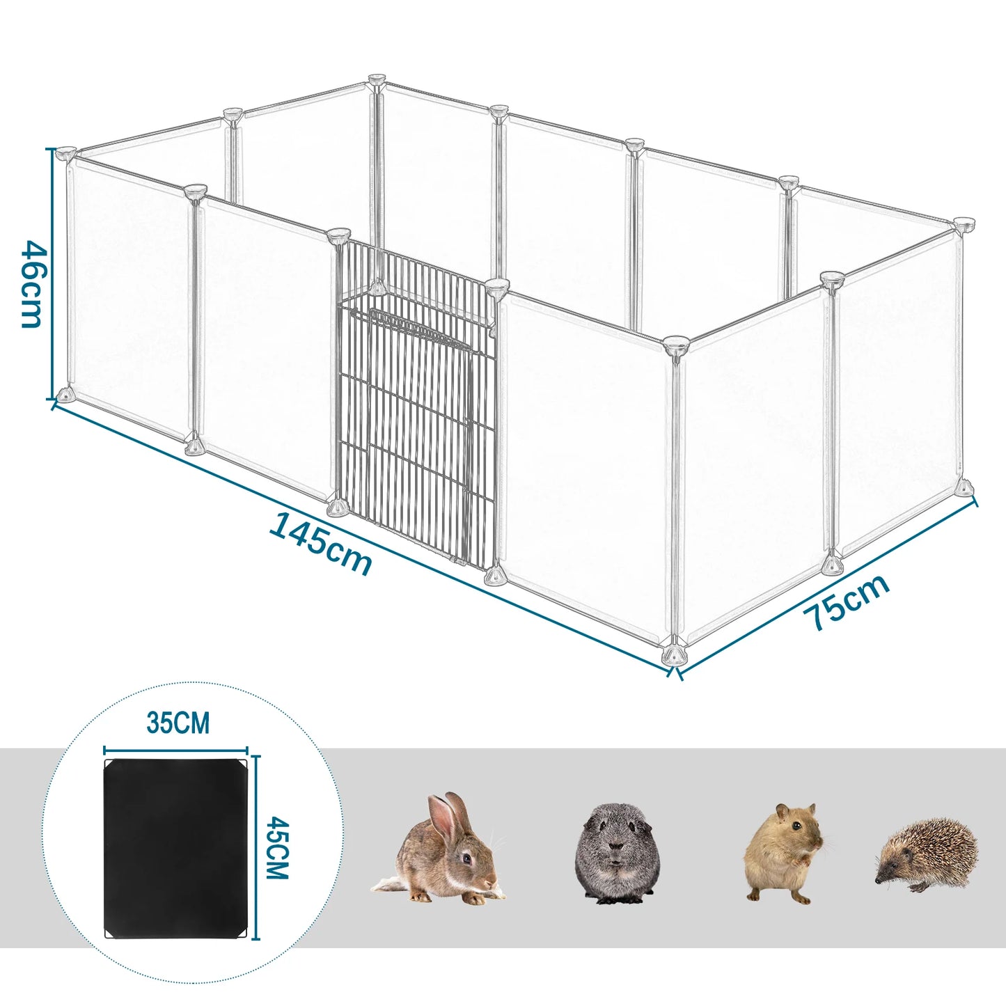 DIY Rabbit Playpen | Metal Wire Modular Enclosure with Door