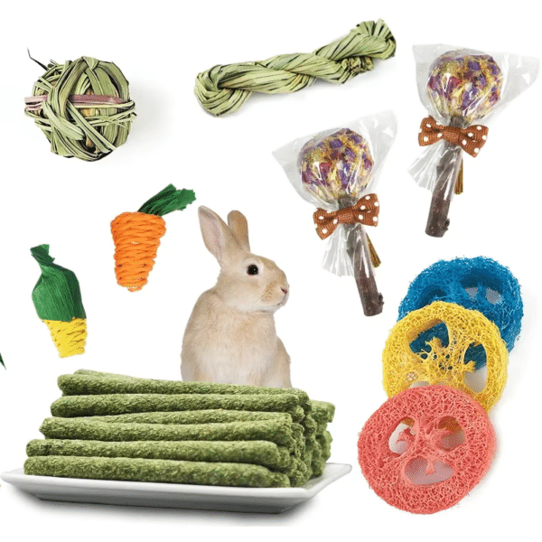 14pcs Pet Rabbit Fun Toy Tooth Grinding Set Pet Tooth Grinding Snacks