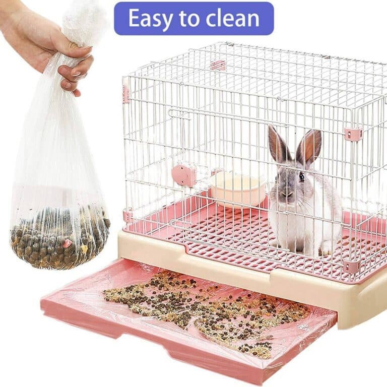 50 Pcs Disposable Rabbit Cage Liner - Clear Plastic Bunny Cage Liner Bag