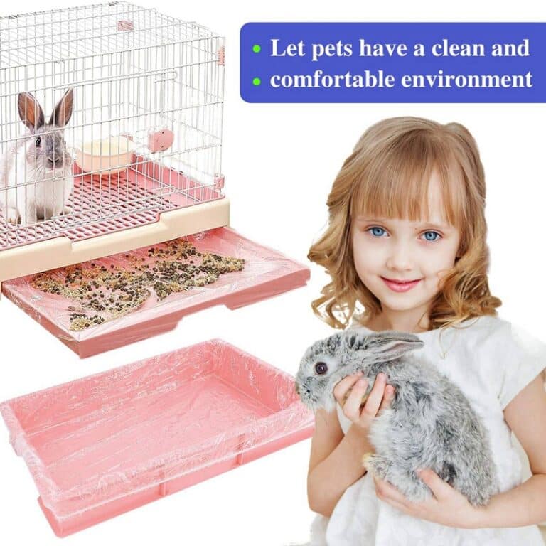 50 Pcs Disposable Rabbit Cage Liner - Clear Plastic Bunny Cage Liner Bag