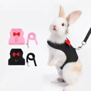 Adjustable Harness And Leash Set Soft Pet Harness Vest Cloth Lead for Rabbit