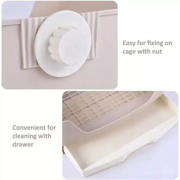 Large Bunny Toilet with Drawer Pan Rabbit Litter Box Pet Bedpan