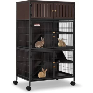 Large Metal Bunny Cage on Wheels
