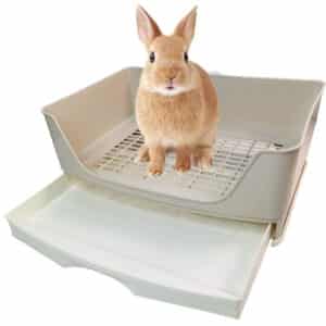 Large Rabbit Toilet Box Trainer Potty Corner Tray Litter with Drawer Pan for Bunny