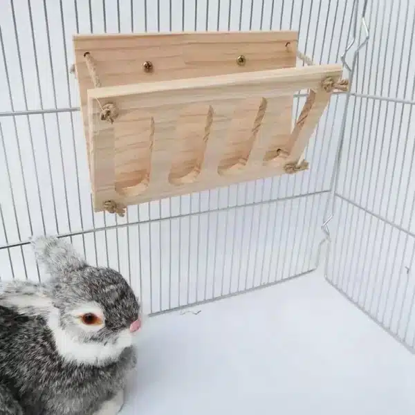 Rabbit Hay Rack Foldable Wooden Hay Feeder Hay Manger For Bunny