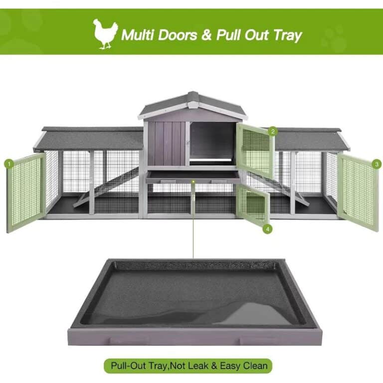 Rabbit Hutch Large Indoor Outdoor Bunny Cage with Removable PVC Layer, Easy Clean