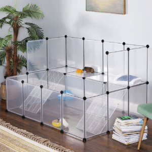 Rabbit Playpen With Dense Ramp, Large Exercise Enclosure With Stairs, DIY Plastic Modu