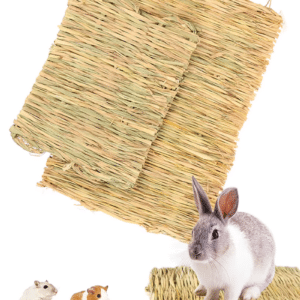 Rabbits Bunny Woven Grass Hay Mat Natural Straw Bedding Resting Cage Mat