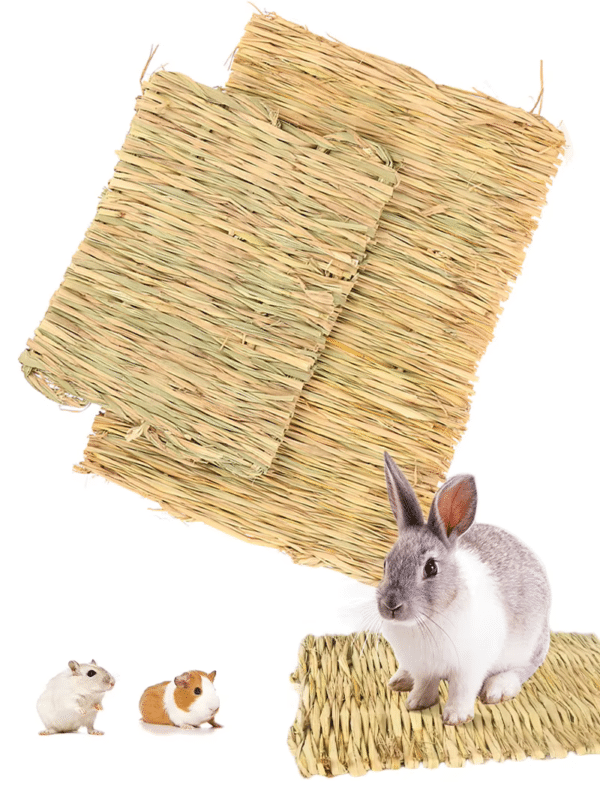 Rabbits Bunny Woven Grass Hay Mat Natural Straw Bedding Resting Cage Mat