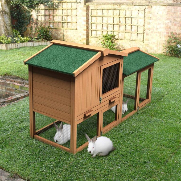 outdoor wooden rabbit hutch
